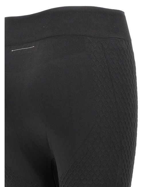 MM6 by Maison Martin Margiela Black High-Waisted Stretch Tech Fabric Leggings