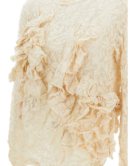Comme des Garçons White Rouched Top