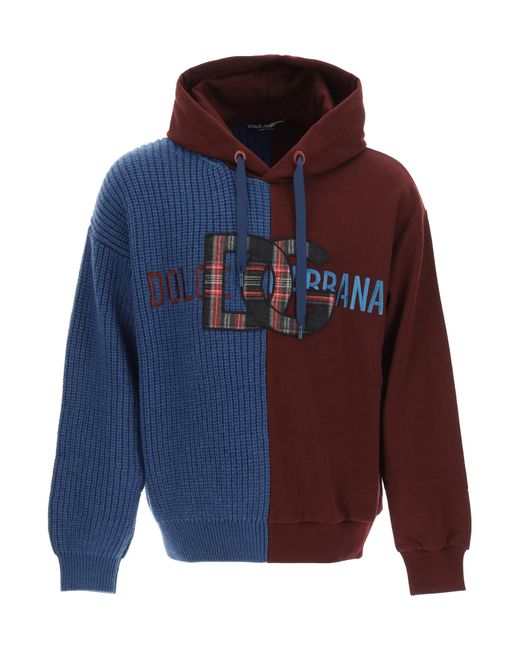 Dolce & Gabbana Gemischte Technik Sweatshirt in Blue für Herren