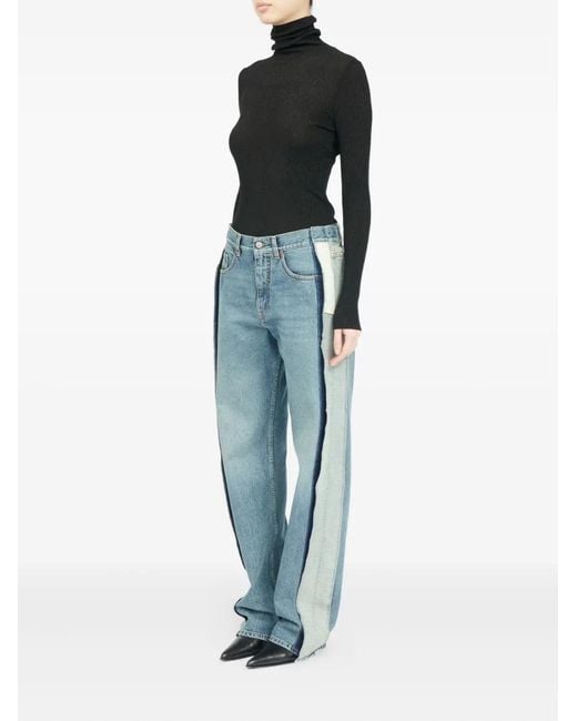 MM6 by Maison Margiela Jeans Met Vijf Zakken En Vlakken in het Blue