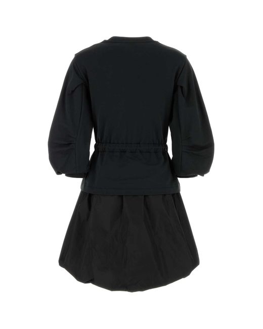 Moncler Black Cotton Sweatshirt Dress