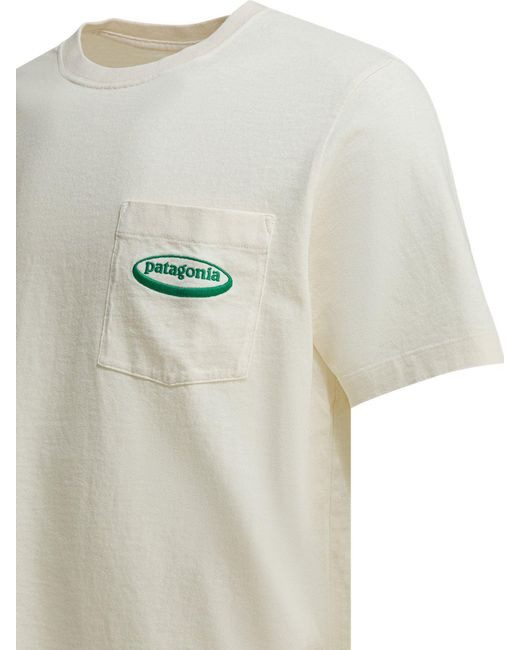 Patagonia White Cotton T-Shirt for men