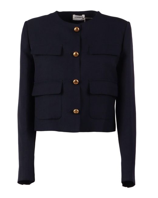 P.A.R.O.S.H. Blue P.A.R.O..H. Jacket Viscose Linen