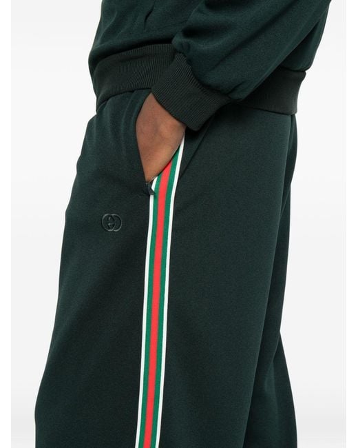 Gucci Green Web Detail Track Pants