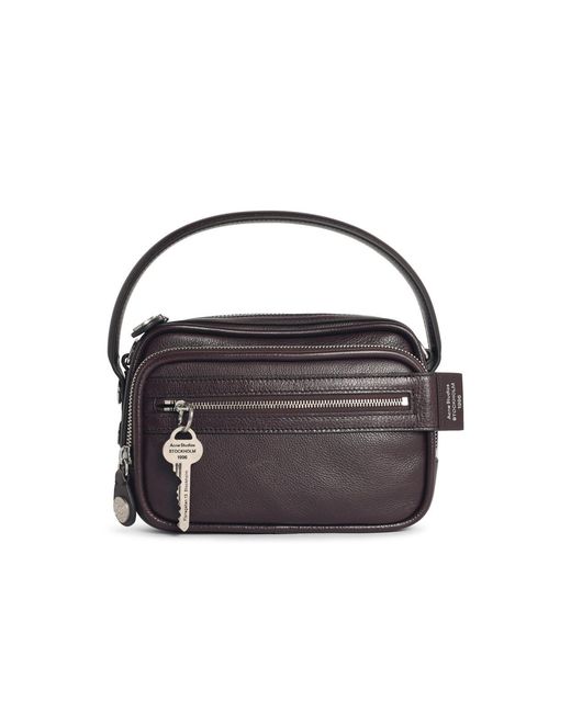 Acne Black 'Camero Kit' Chocolate Leather Crossbody Bag