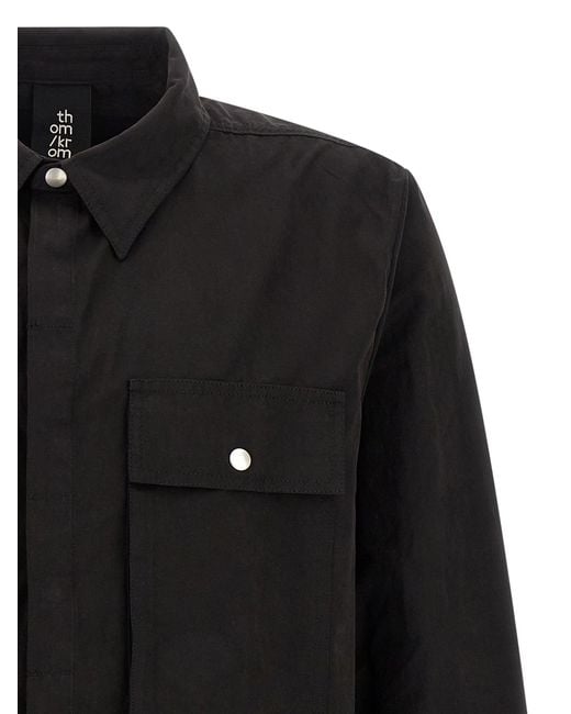 Thom Krom Peach Handhemd in Black für Herren