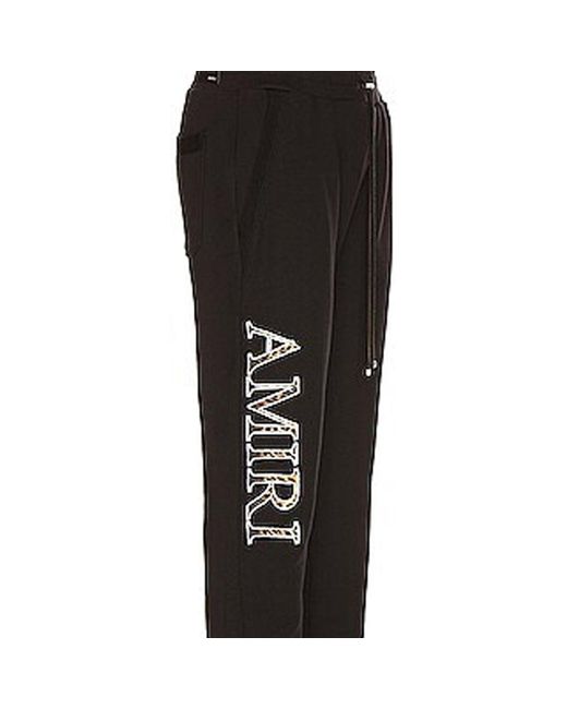 Amiri Black Cotton Logo Sweatpants for men