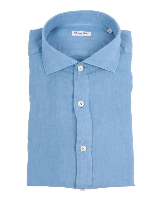 SARTORIA DEL CAMPO-SONRISA Blue Shirt Cotton for men
