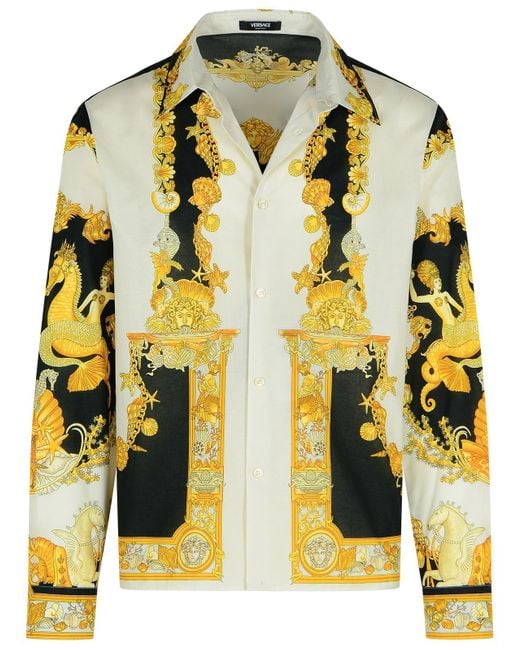 Versace 'coral Theatre' Shirt in het Natural voor heren