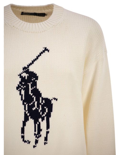 Polo Ralph Lauren Natural Big Pony Cotton Crew Neck Jumper