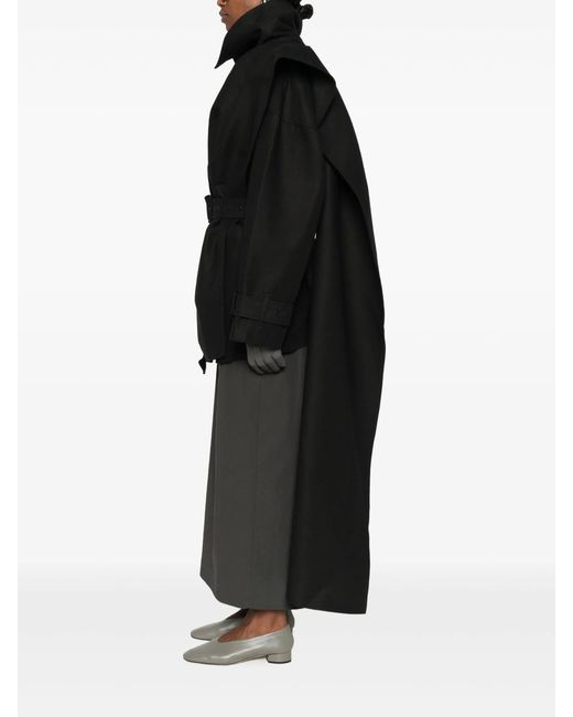 Entire studios Black Mini Scarfcoat