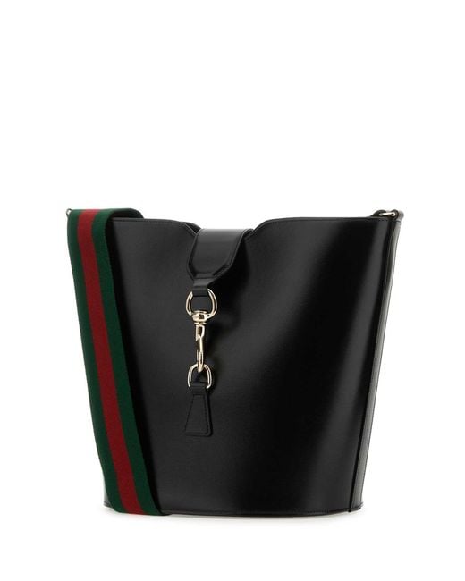Gucci Black Leather Small Bucket Bag