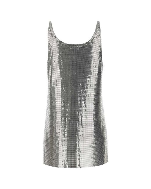 Rabanne Gray Metal Knit Top