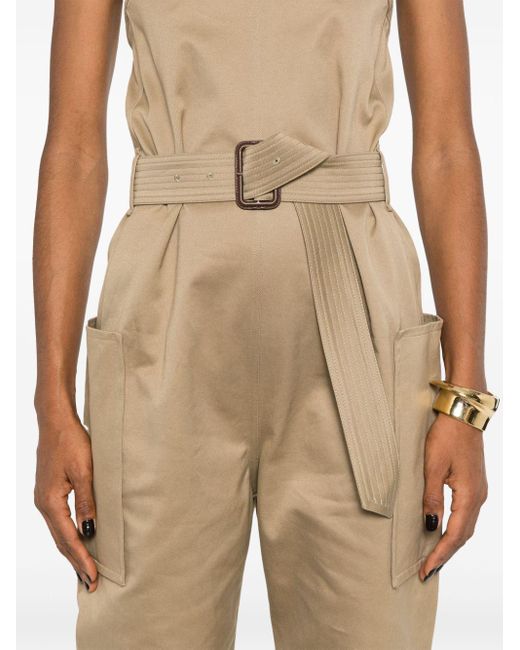 Combinaison Ceinturée À Haut Bustier Saint Laurent en coloris Natural