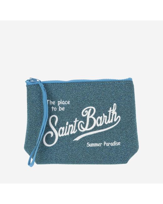 Mc2 Saint Barth Blue Scuba Clutch Bag mit Logo