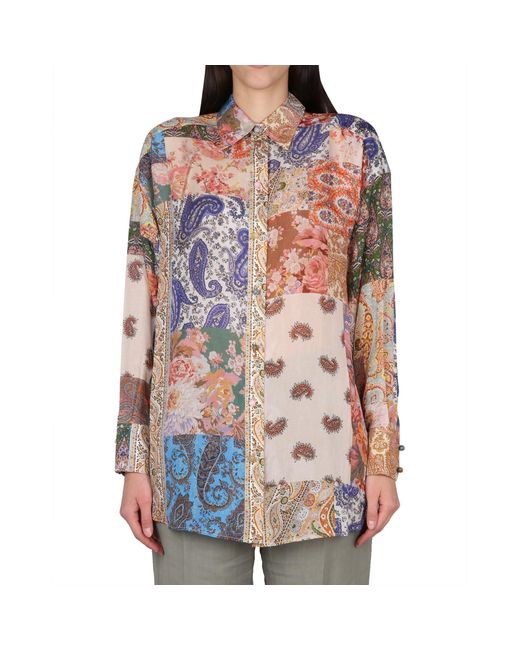 Zimmermann Devi Oversize Silk Shirt in het Natural