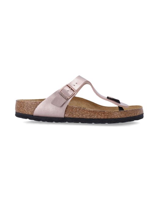 Birkenstock White Gizeh Metallic Sandals