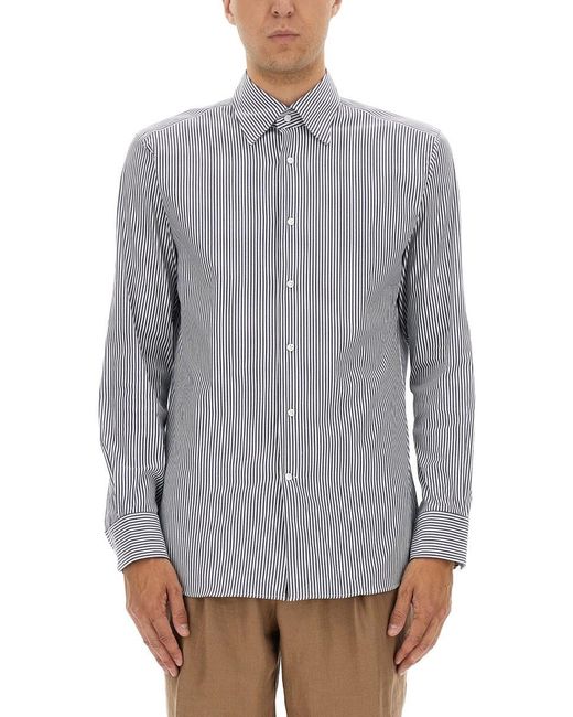 Boss Gray Striped Shirt for men