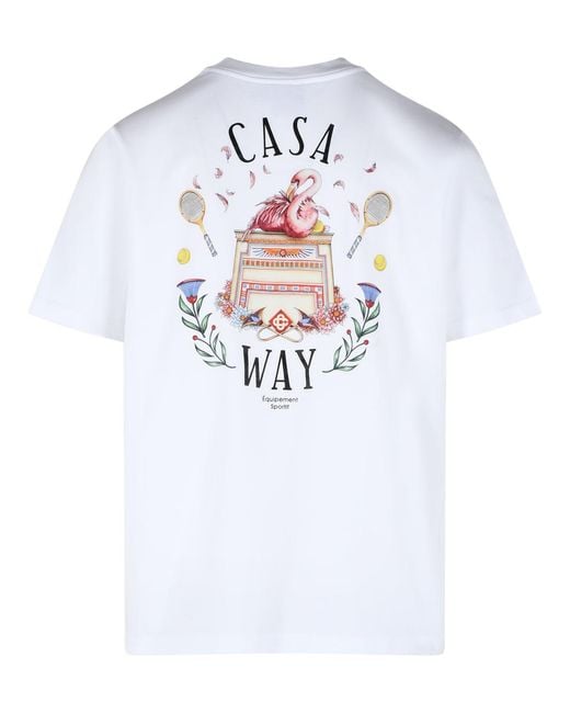 Casablanca White 'Casaway' Cotton T Shirt