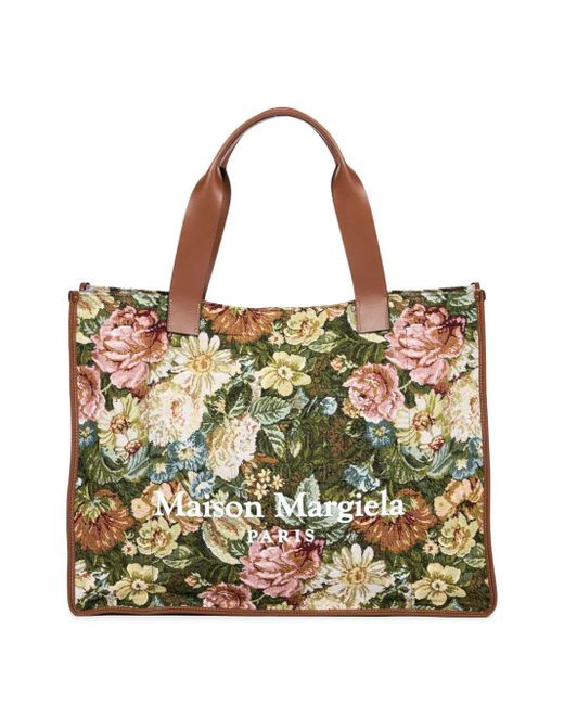 Maison Margiela Metallic Floral Tote Bag for men