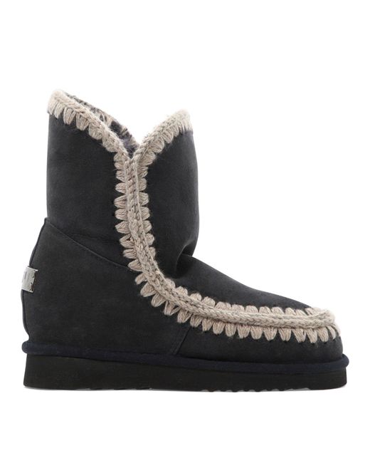 Mou Eskimo Inner Wedge Ankle Boots in Black | Lyst