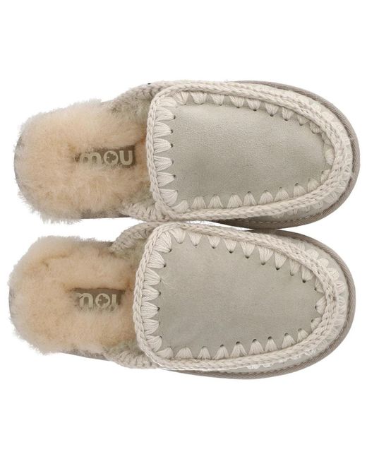 Mou Gray Full Eskimo Stich Birch Slipper