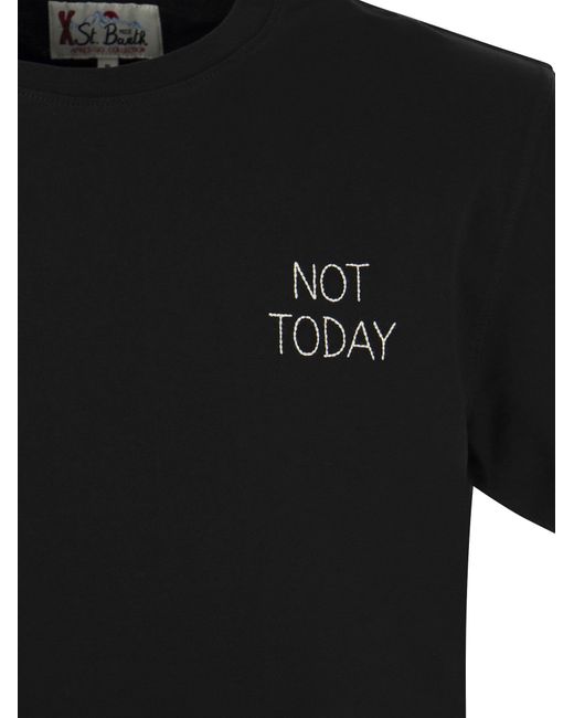 Mc2 Saint Barth Cotton T -shirt Met Niet Vandaag Print in het Black voor heren