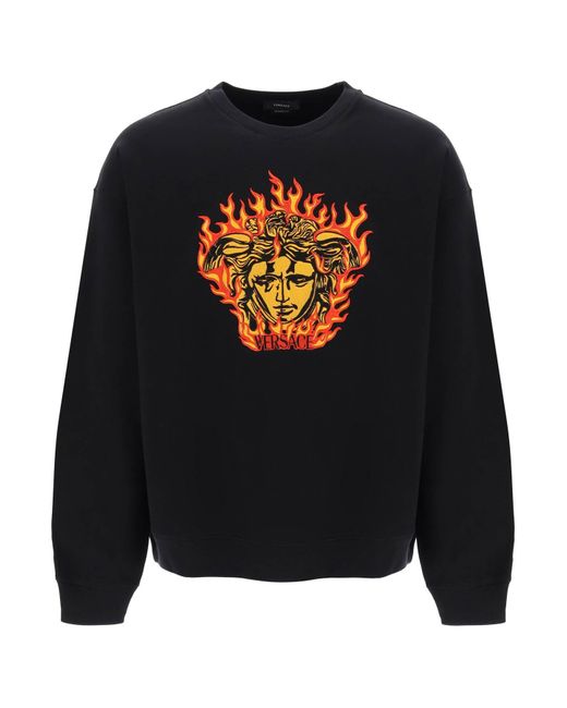 Versace Medusa Flame Sweatshirt in Black für Herren