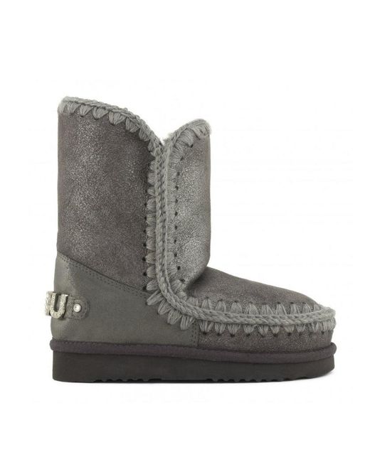 Mou Women's Gray Eskimo 24 With Rhinestones Logo