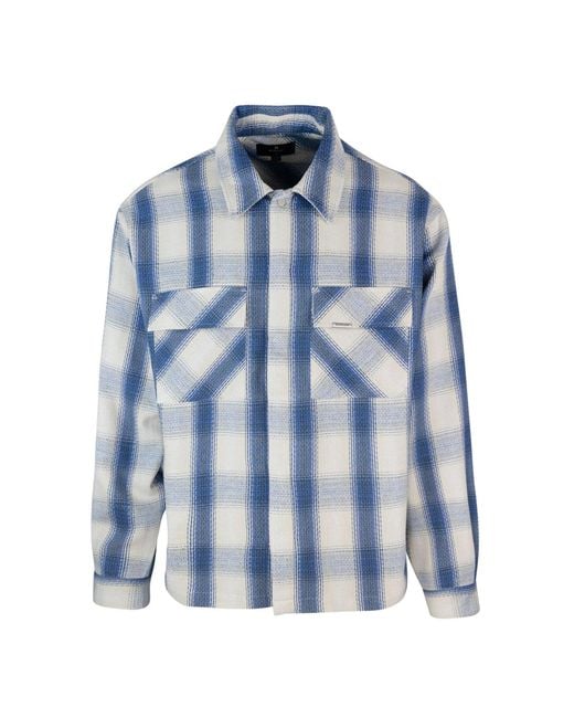 Represent Blue Camicia Di Flanella A Scacchi