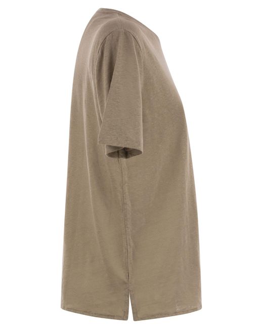 Majestic Gray Linen Crew-Neck T-Shirt