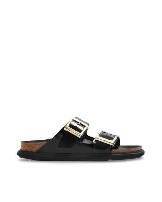 Birkenstock Black Arizona Droplet Buckle High Shine Slides