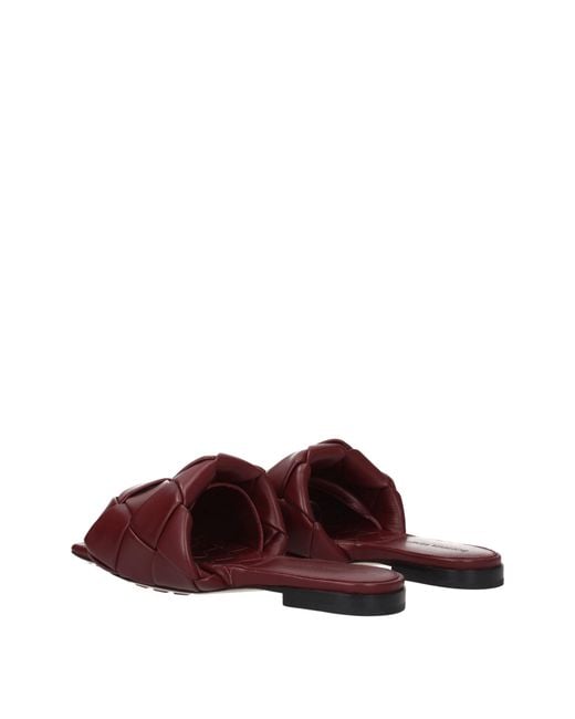 Bottega Veneta Pink Cherry Leather Slippers And Clogs