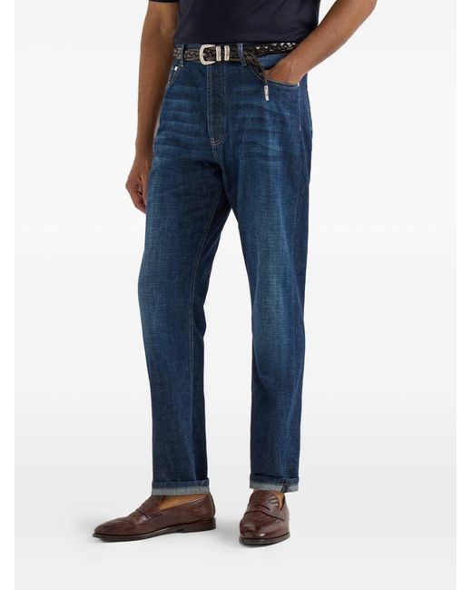 Brunello Cucinelli Broek Met Vijf Zakken in het Blue voor heren