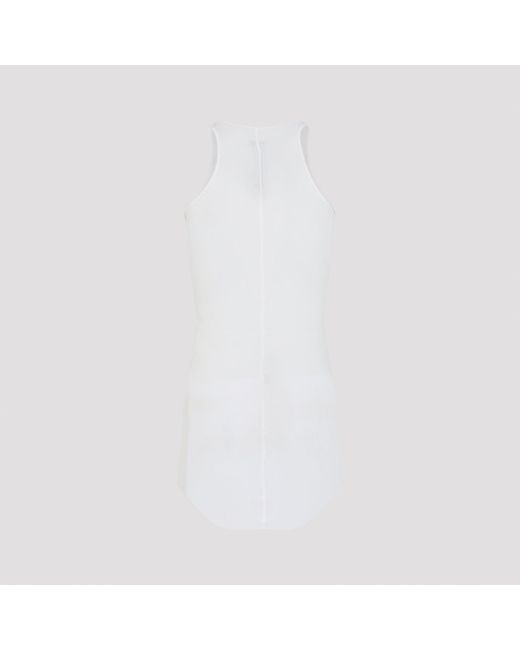 Rick Owens White Basic Rib Tank Top