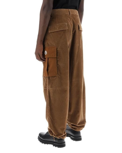 Pantalones de carga de pana de Moncler de hombre de color Brown