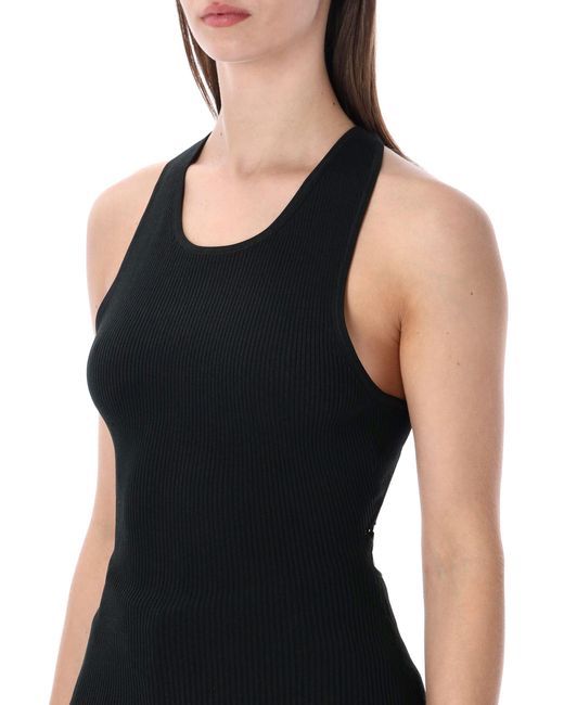 Sessun Black Sessùn Lygia Rib-Knit Fitted Top