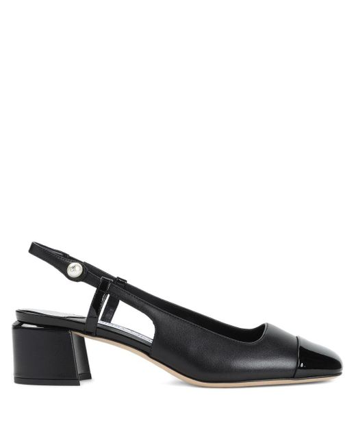 Saint Laurent Black Elisa Patent Leather Slingback Pumps