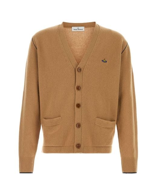 Vivienne Westwood Brown Camel Wool Blend Alex Cardigan for men