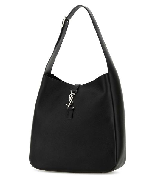 Saint Laurent Black Leather Le 5 Ãâ 7 Shoulder Bag