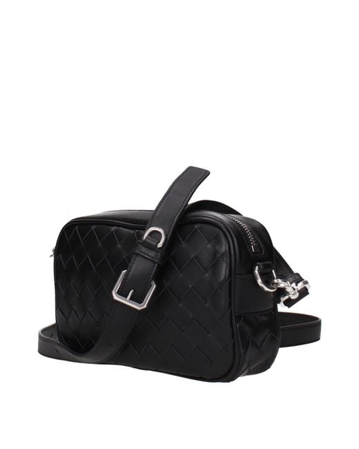 Bottega Veneta Black Leather Crossbody Camera Bag