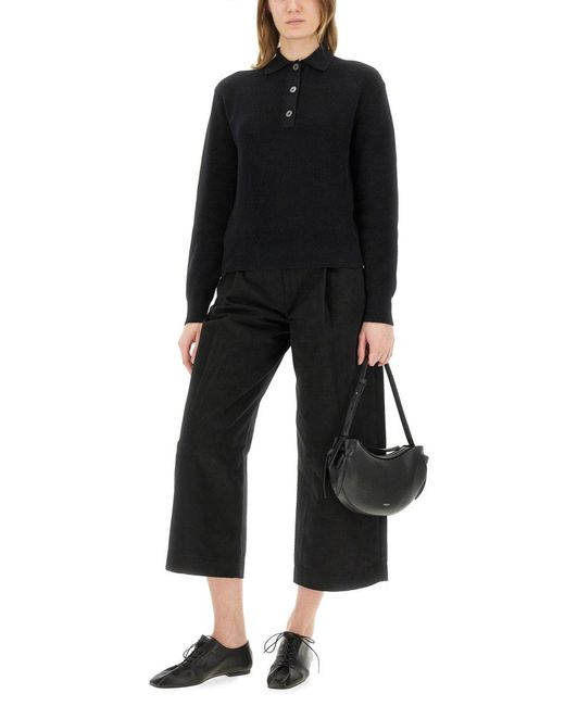 Studio Nicholson Black Chesapeake Knit Polo Shirt