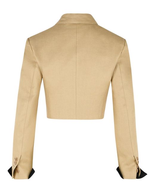 Max Mara Natural 'Buono' Diagonal Cropped Jacket