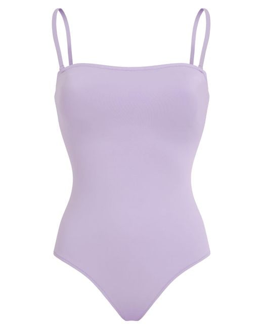 Vilebrequin Purple Minimalist Solid Colour Swimsuit With Thin Straps