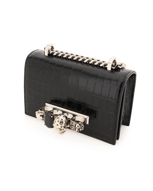 Alexander McQueen Black Jeweled Satchel Mini -Tasche