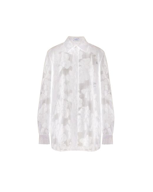 Ferragamo White Floral Print Shirt