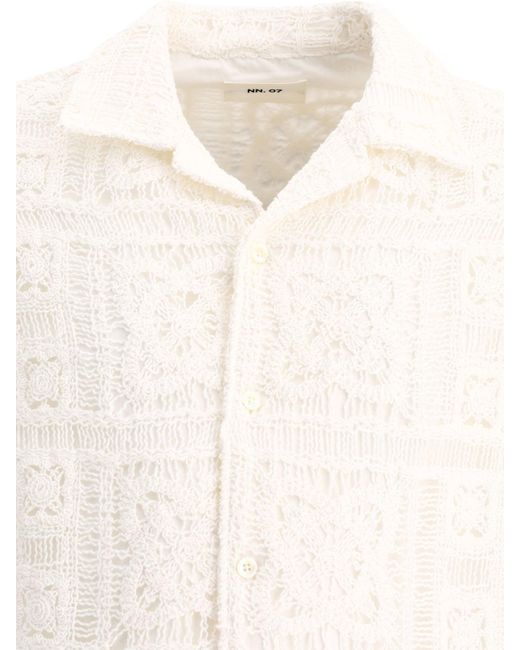 Camicia NN07 "Julio Crochet" di NN07 in White da Uomo