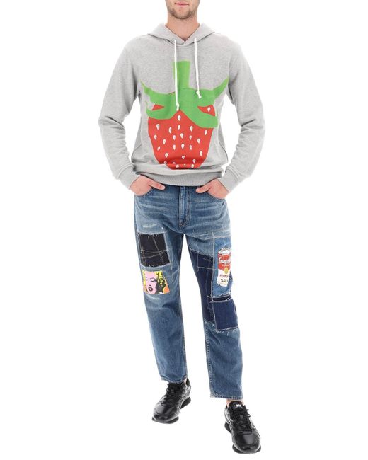 Comme des Garçons Comme Des Garcons Hemd Erdbeer -bedruckte Hoodie in het Gray voor heren