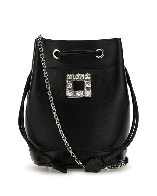 Roger Vivier Black Tres Vivier Daisy Aumoniere