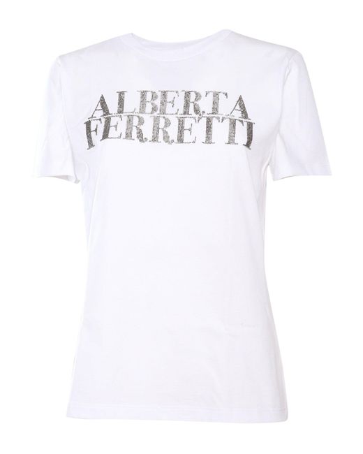 Alberta Ferretti White T-Shirt/C